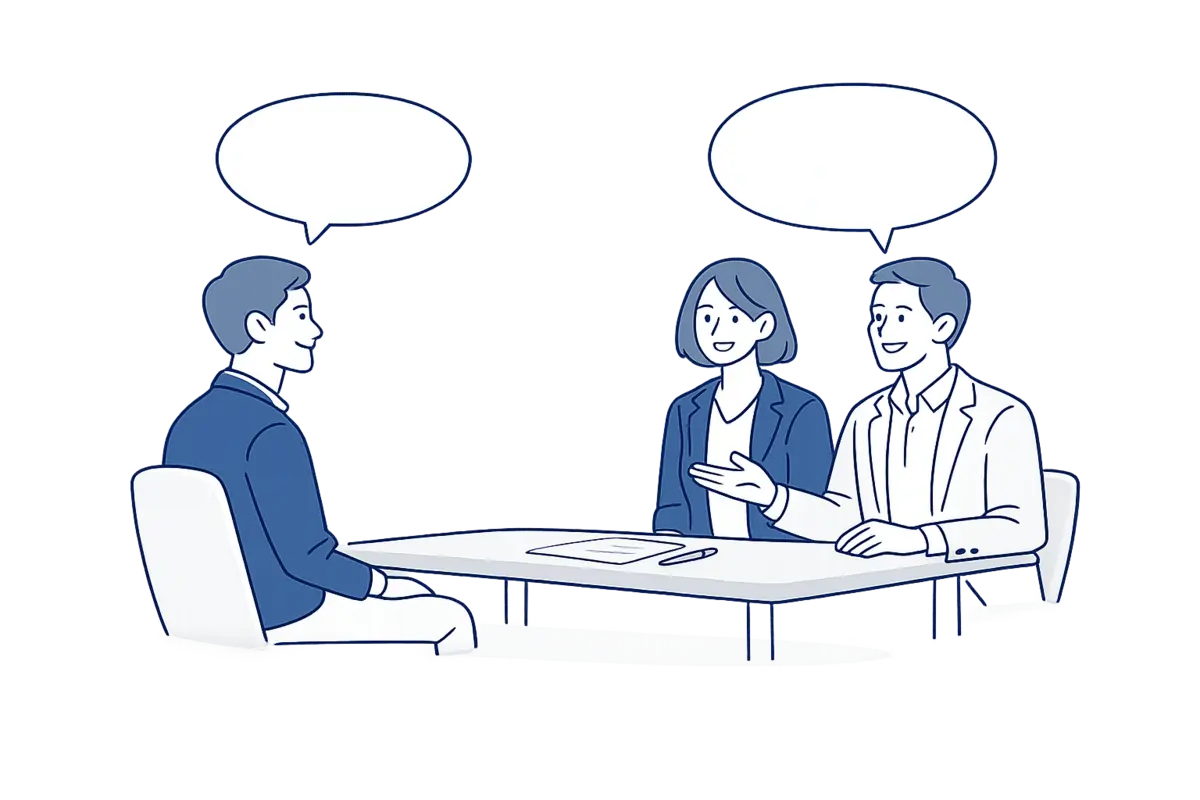 A candidate and a company meeting at a perfect match