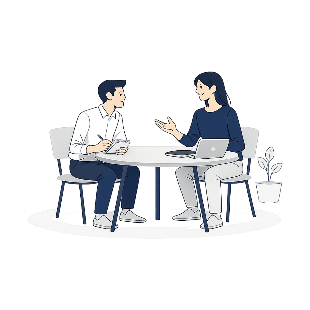 A job seeker listened to in a genuine conversation